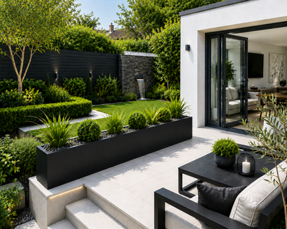 4ft Aluminium Rectangular Planter | Premium Outdoor Metal Planter | Handmade in Britain