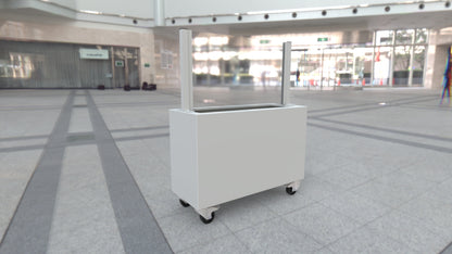Tall Planter With Partitional Screen Locking Caster Wheels